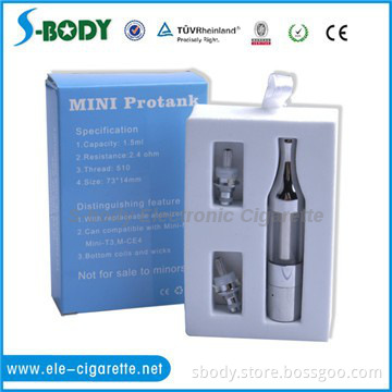 Latest protank clearomizer inclusive gift box packing with 2 coils